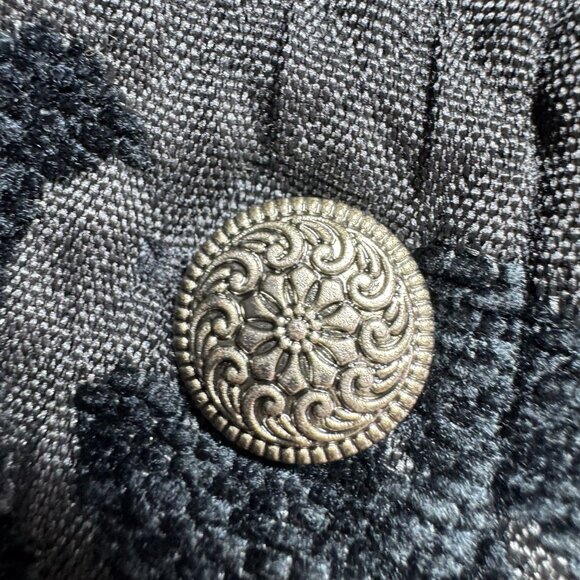 VTG Erin London Jacket Blazer M Black Baroque Brocade Tapestry Damask Velvet - Picture 4 of 6